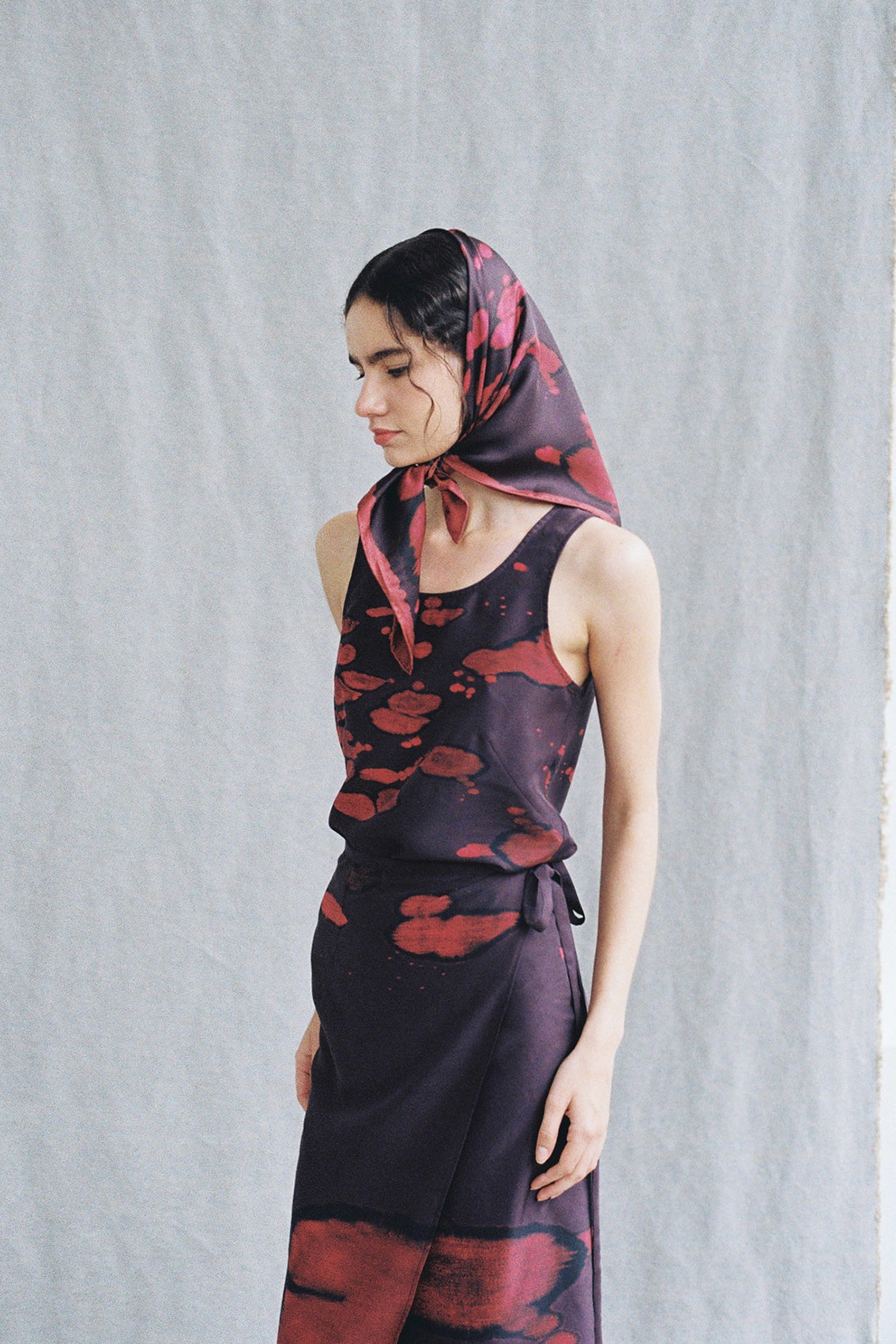 Medium Silk Bleach Printed Scarf - Granada