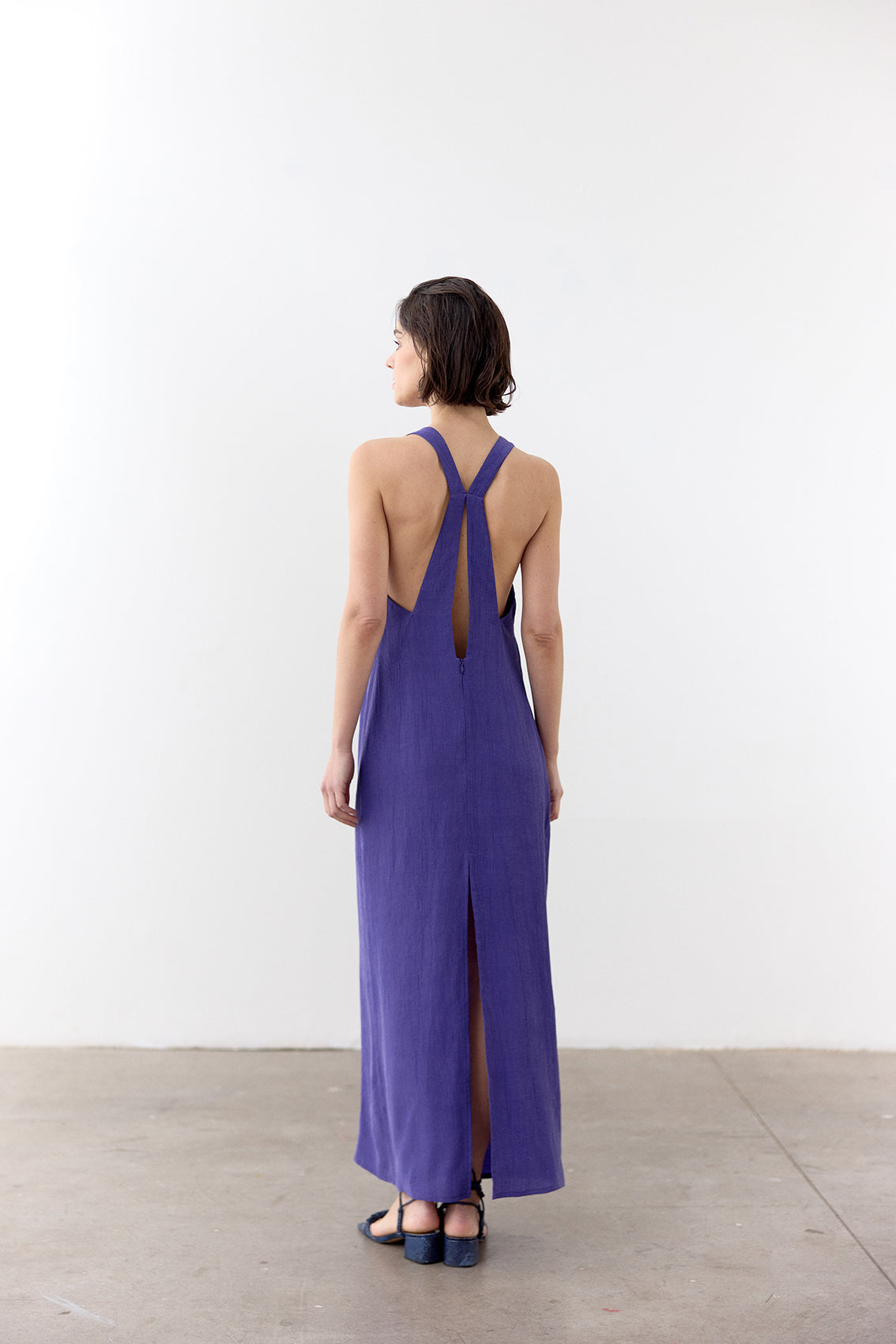 Crinkled Lyocell Halter Dress - Lirio