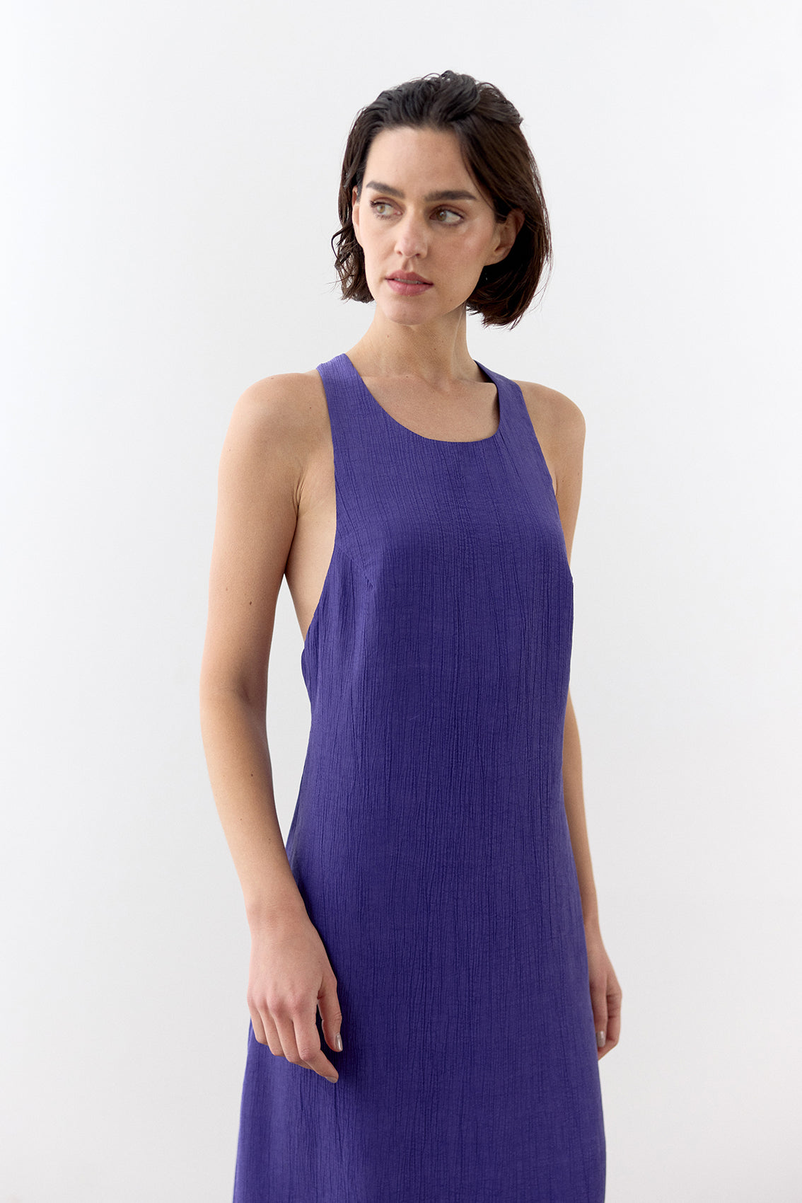 Crinkled Lyocell Halter Dress - Lirio