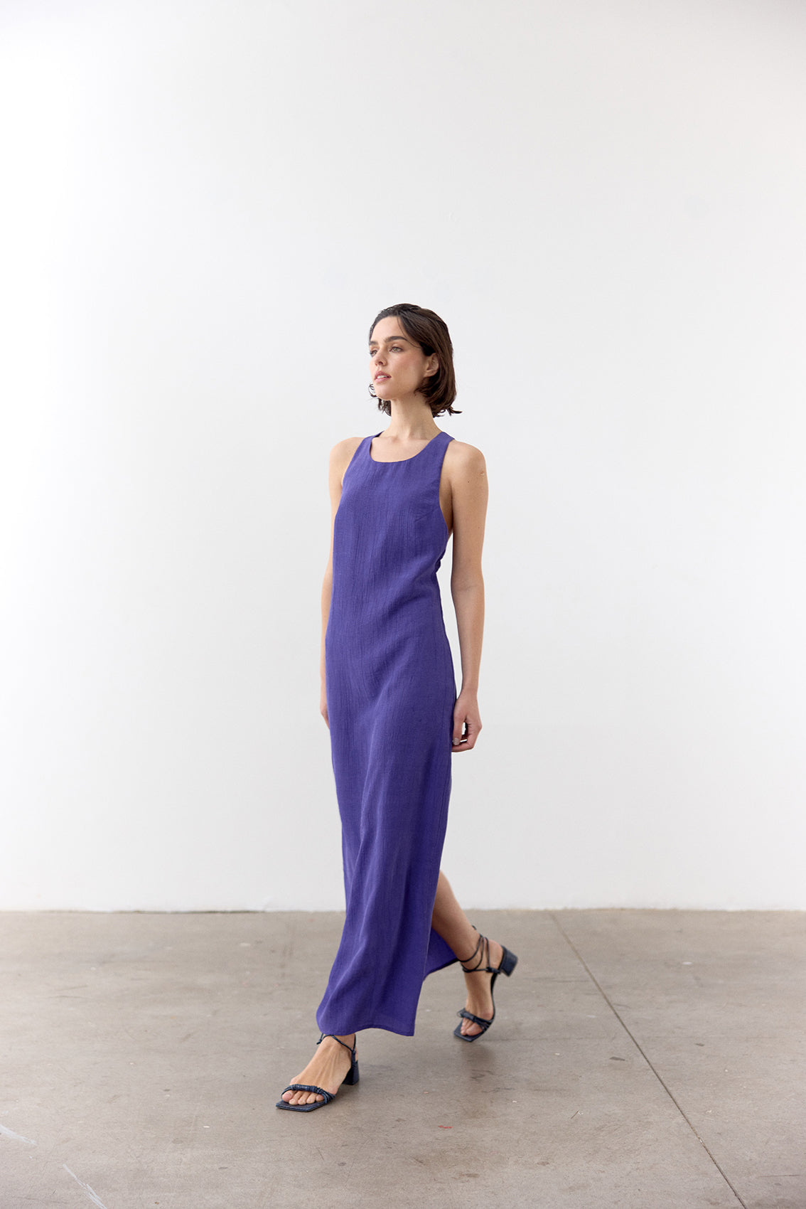 Crinkled Lyocell Halter Dress - Lirio