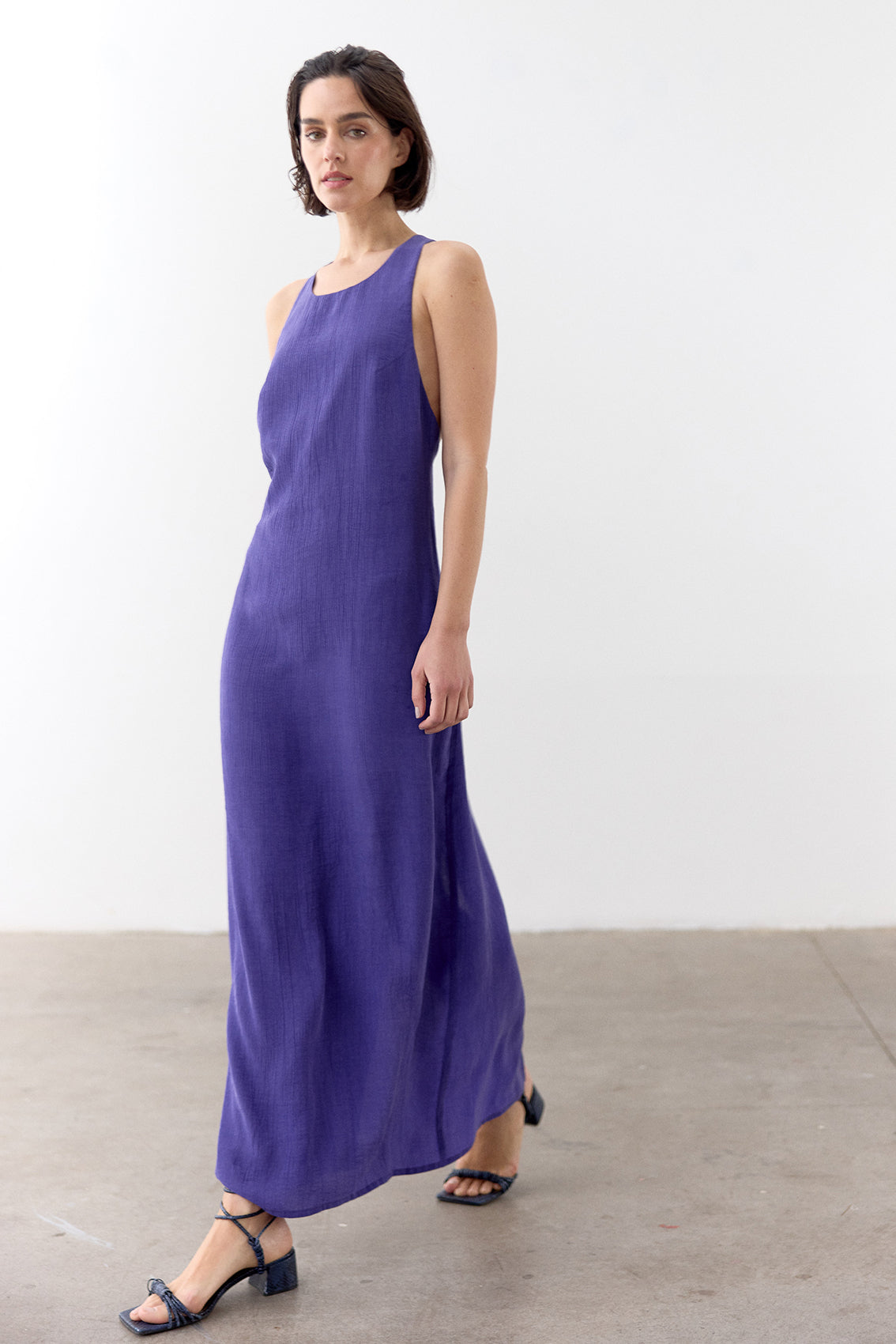 Crinkled Lyocell Halter Dress - Lirio