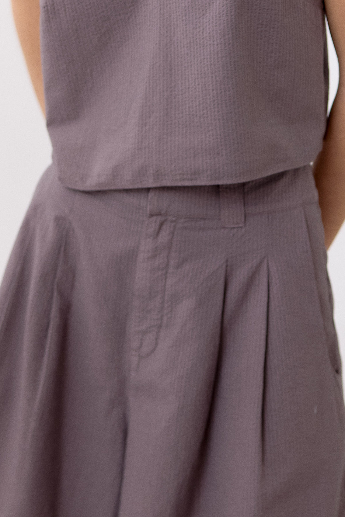 Seersucker Cotton Shorts - Trufa