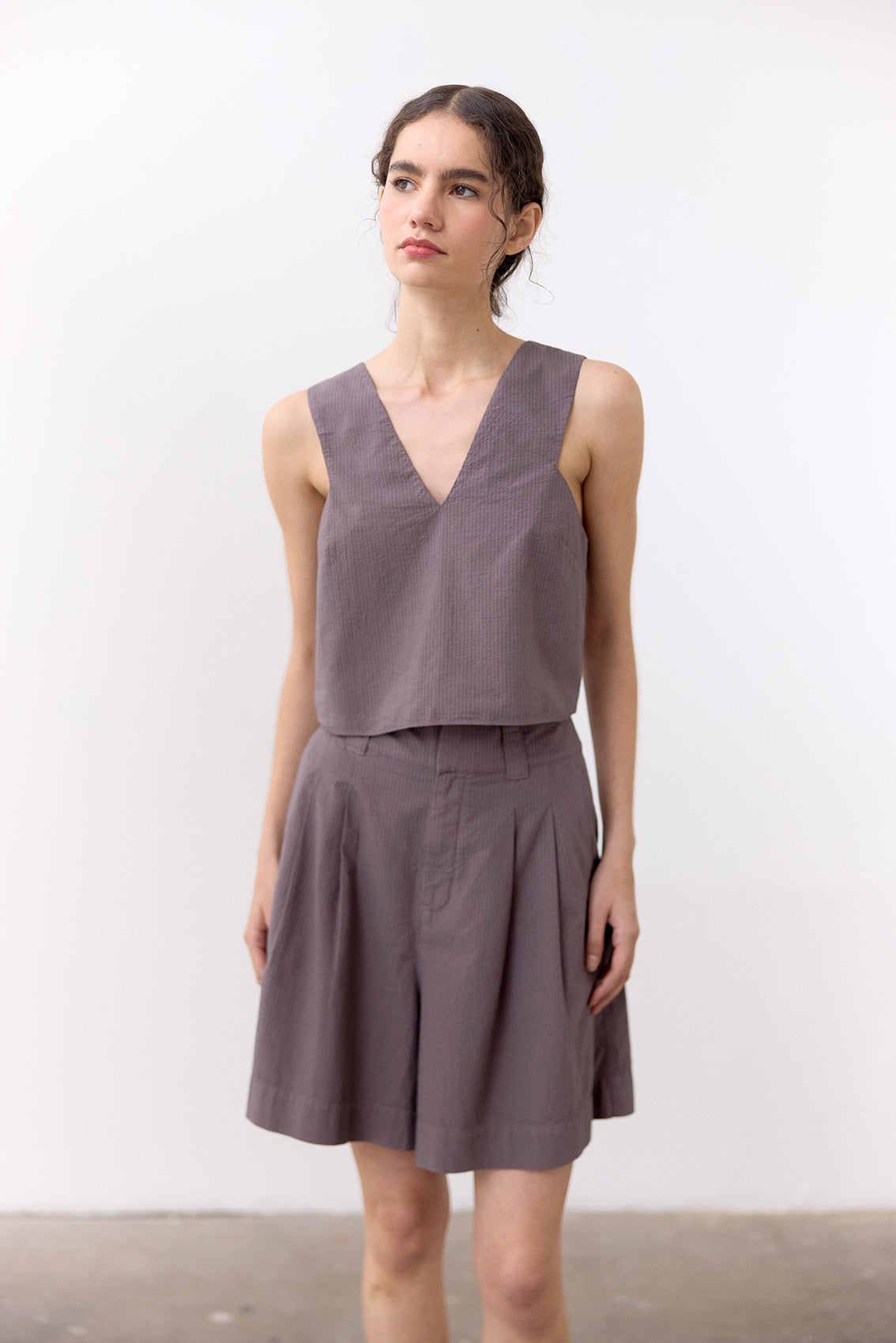 Seersucker Cotton Shorts - Trufa