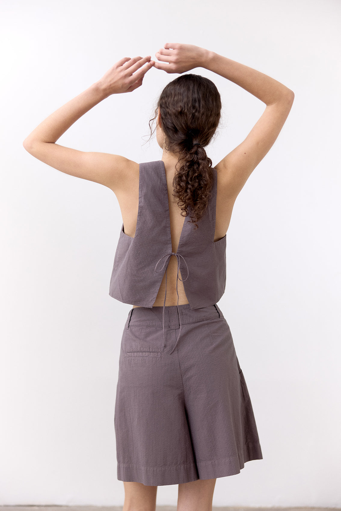 Seersucker Cotton Shorts - Trufa