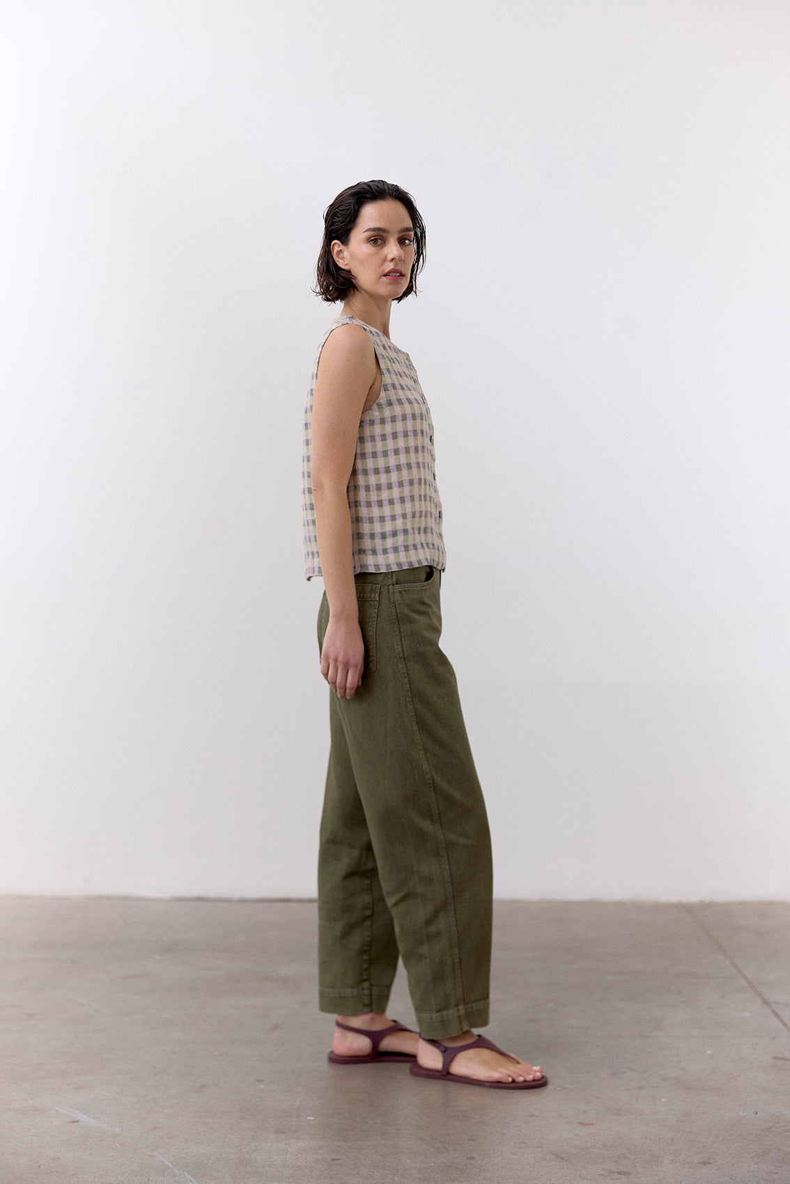 Utility Gabardine Cotton Pant - Musgo
