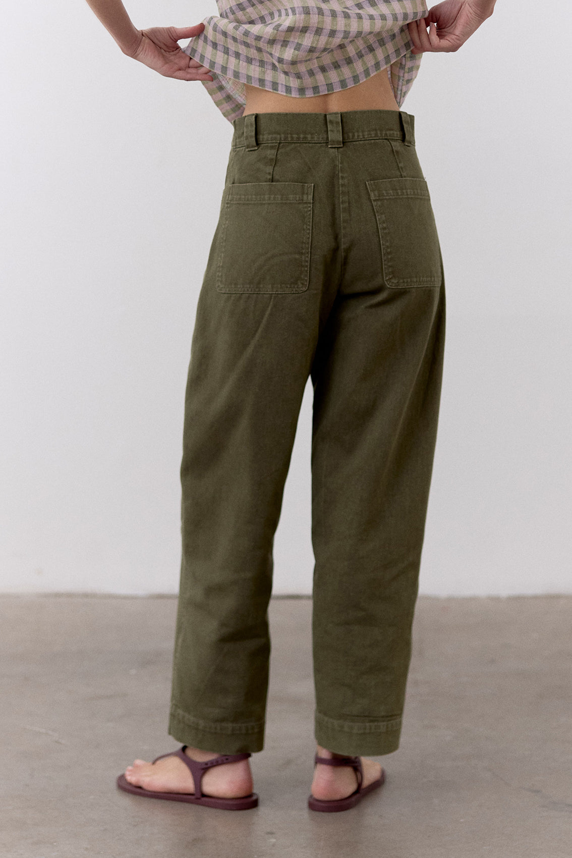 Utility Gabardine Cotton Pant - Musgo