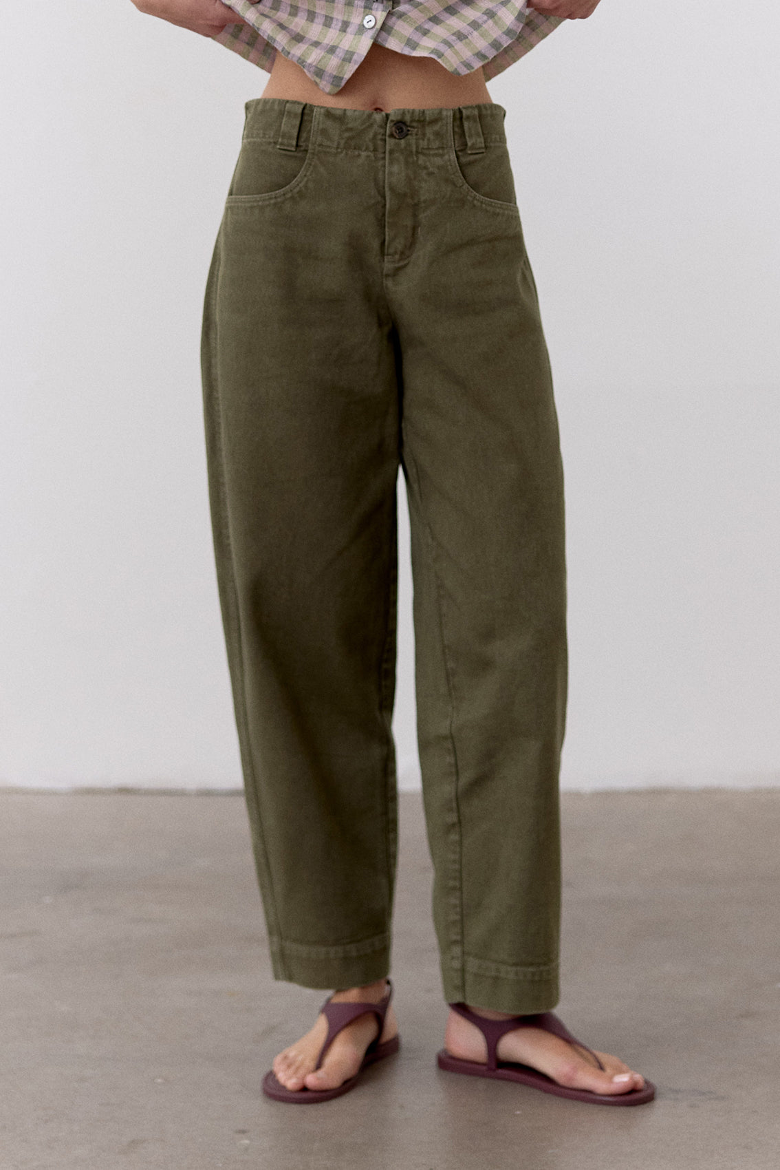 Utility Gabardine Cotton Pant - Musgo