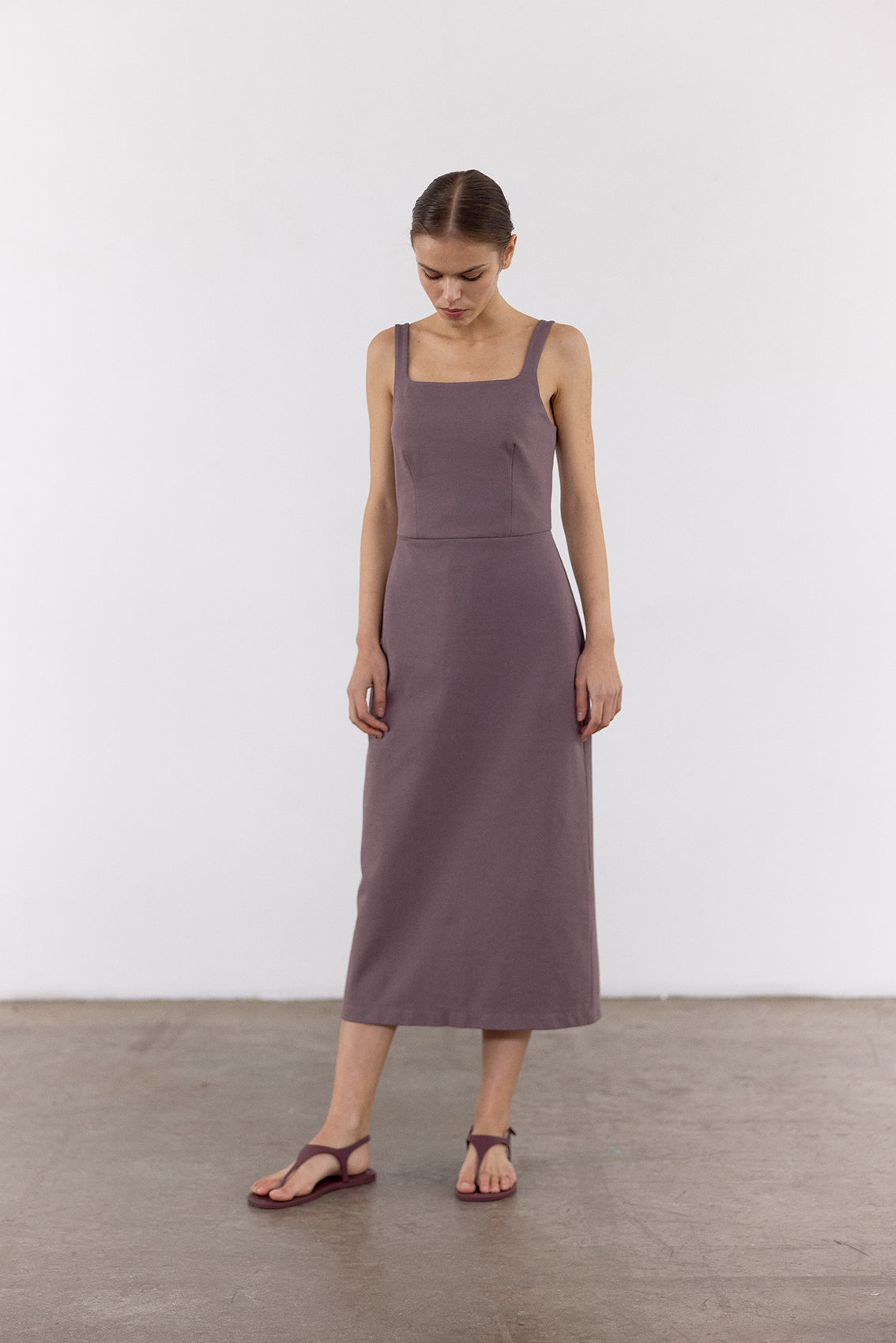 Square Neck Cotton Dress - Trufa