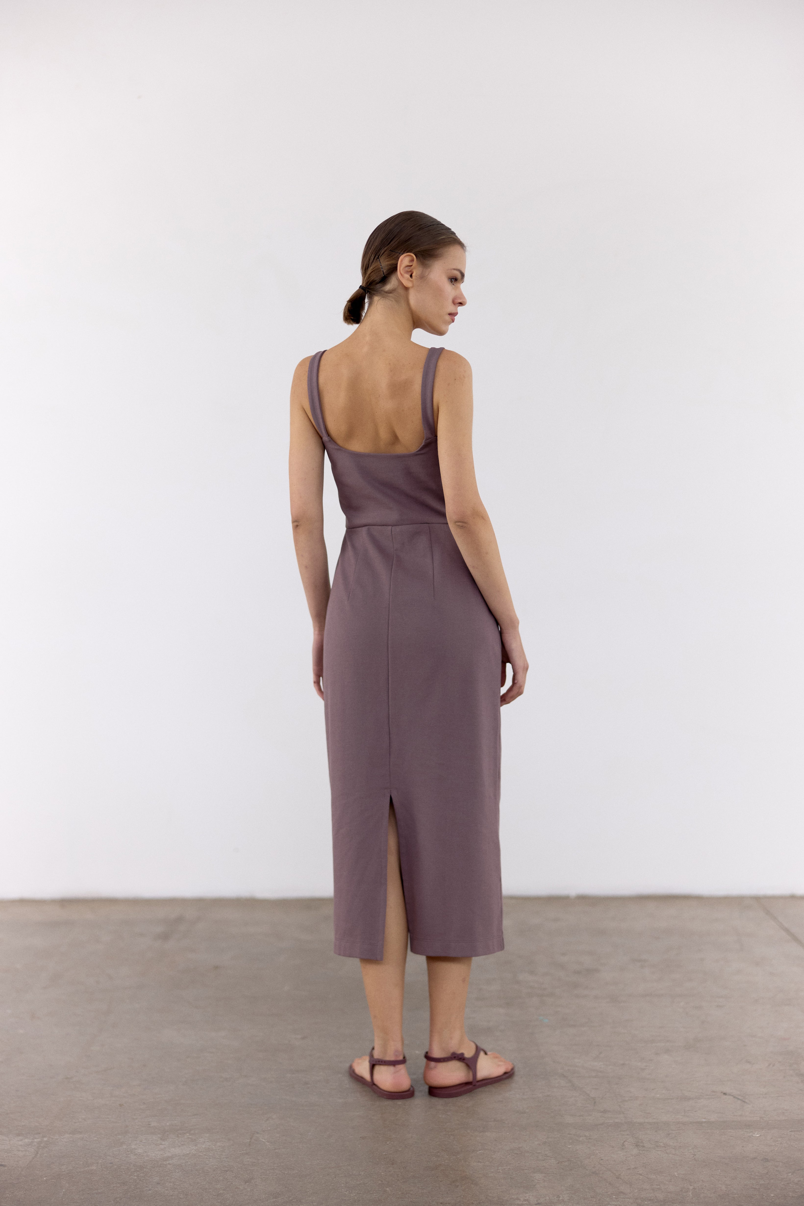 Square Neck Cotton Dress - Trufa