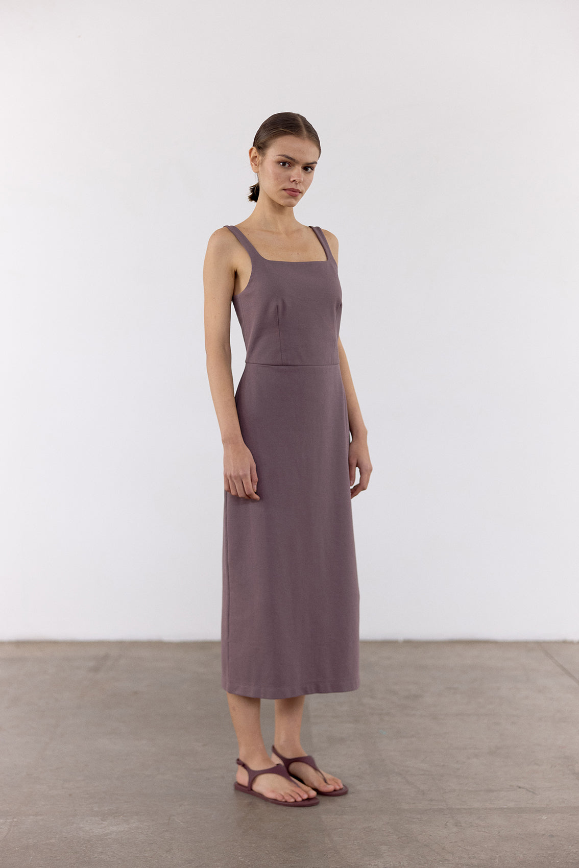 Square Neck Cotton Dress - Trufa
