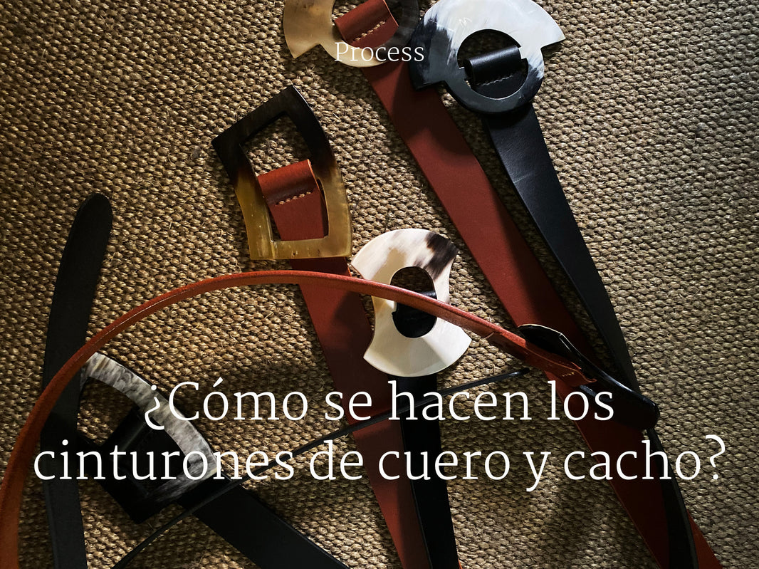 How are leather belts and horn buckles made?