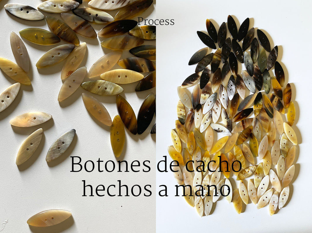 Handmade artisanal horn buttons