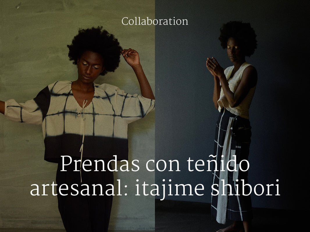 Artisanally-dyed itajime shibori pieces