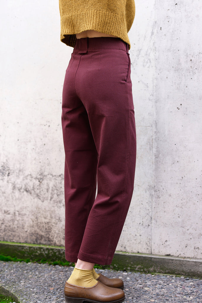 Twisted Seam Gabardine Pant - Vino