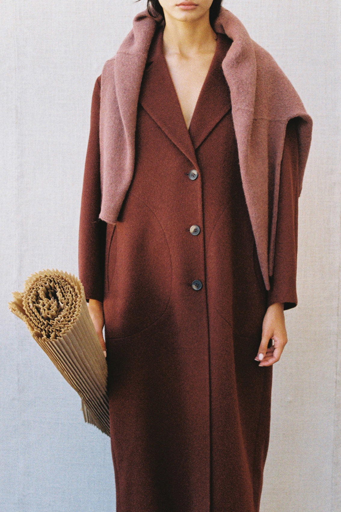 Abrigo Largo Baby Alpaca - Óxido