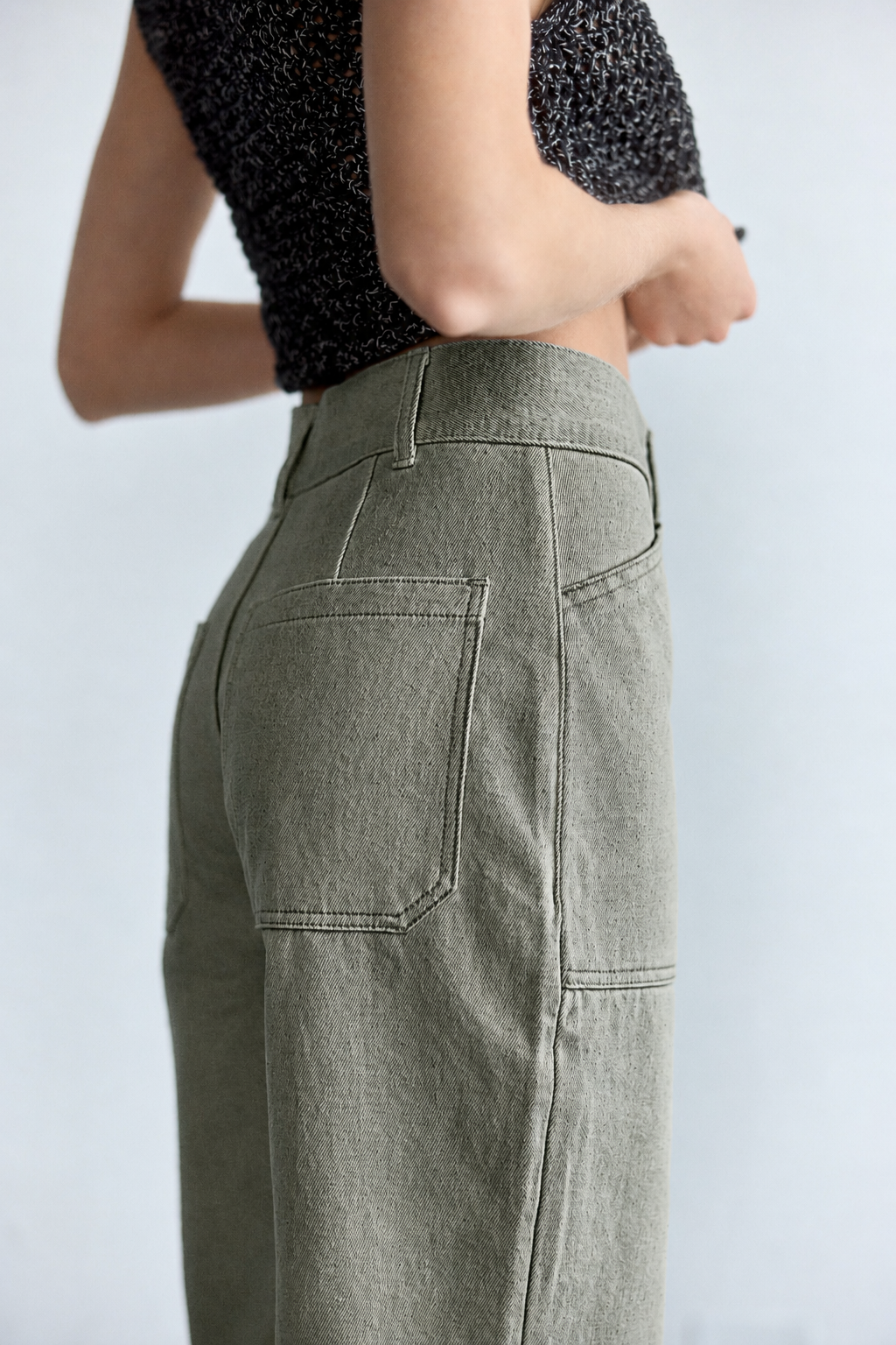 Jeans Worker Denim Algodón - Salvia