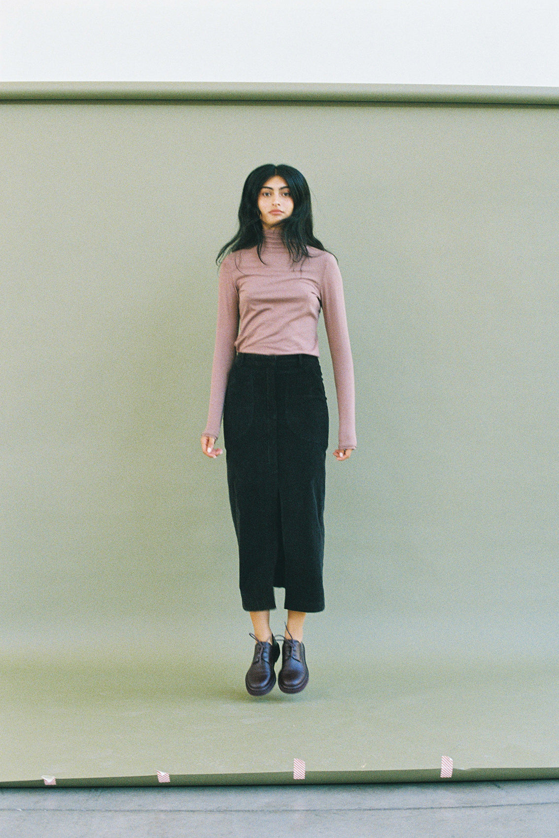 Pima Cotton Turtleneck Top - Clay