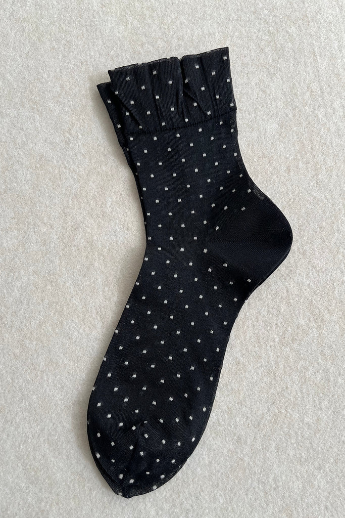 Black Dotted Sheer Socks