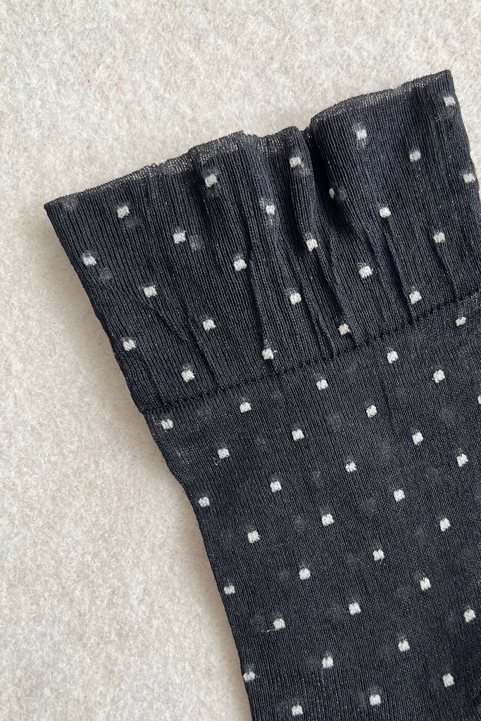 Black Dotted Sheer Socks