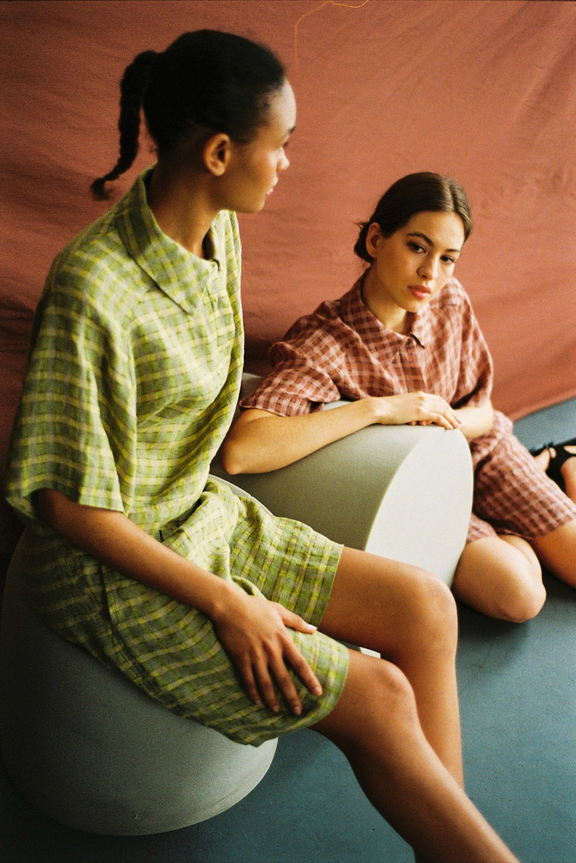 Top Polo Lino Gingham - Musgo