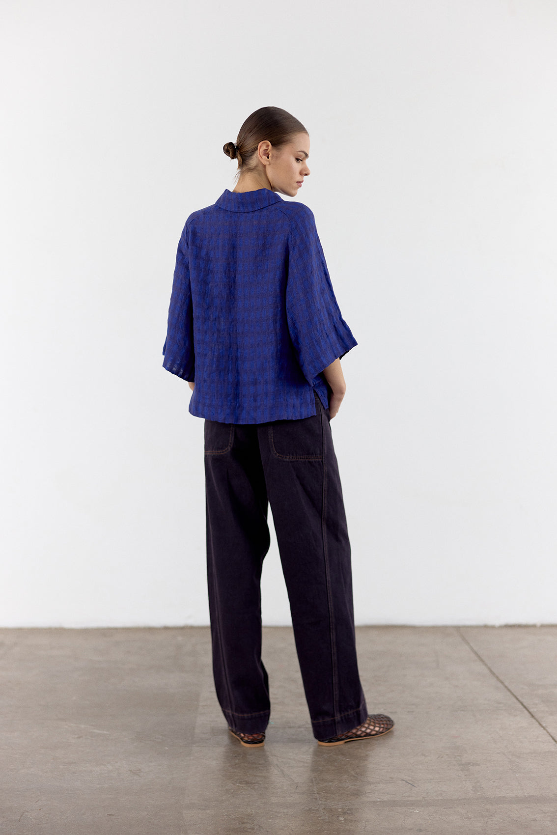 Gingham Linen Shirt - Ultramar