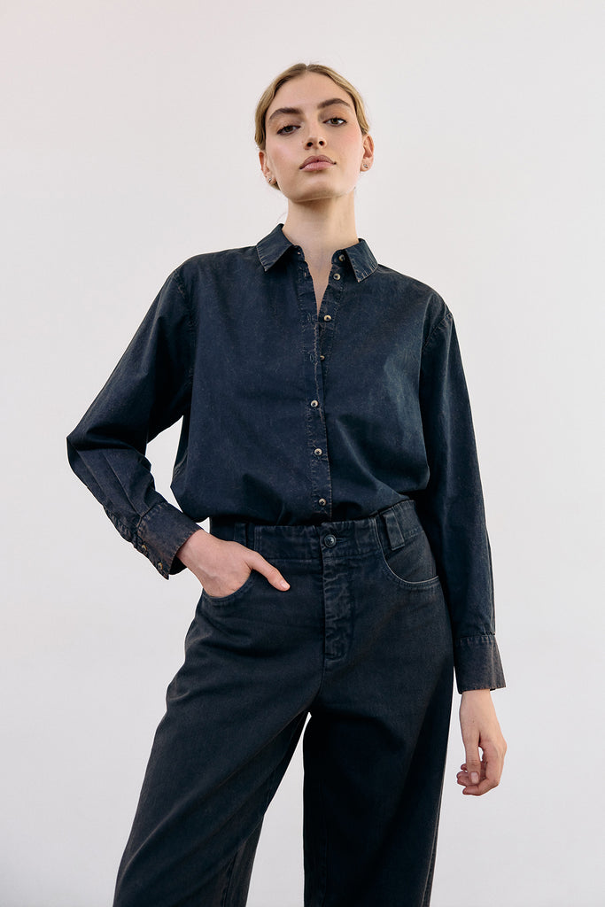 Washed Cotton Gabardine Utility Pant - Medianoche