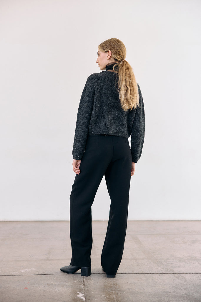 Cropped Alpaca/Mohair Cloud Cardigan - Ónix