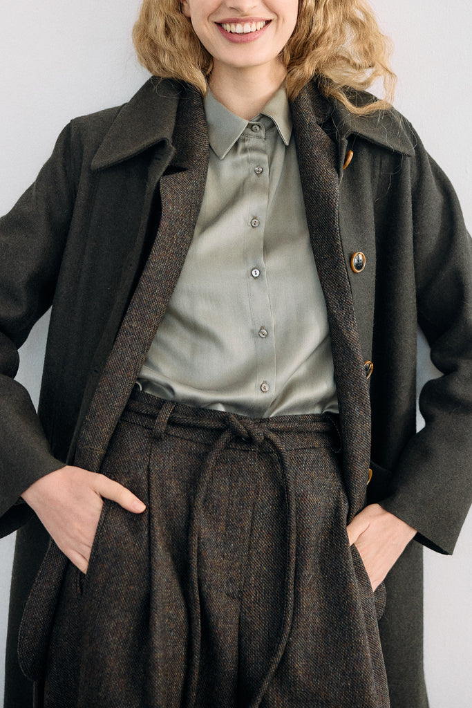 Straight-Leg Wool Trousers - Pimienta
