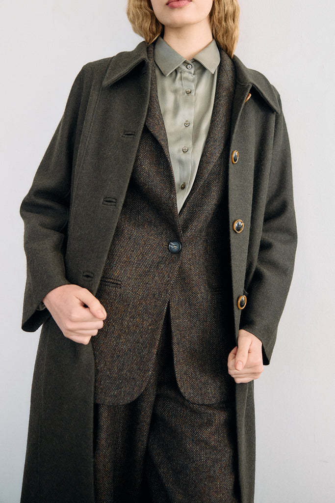 Single-Breasted Wool Blazer - Pimienta