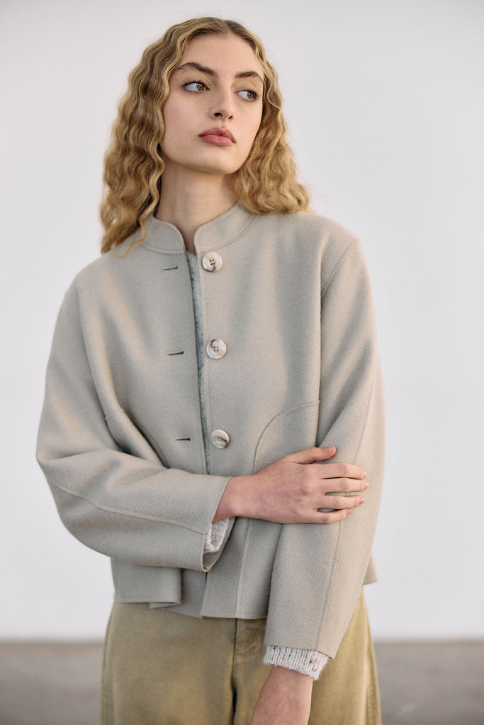 Chaqueta Felted Alpaca/Lana - Arena