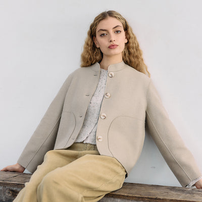 Chaqueta Felted Alpaca/Lana - Arena