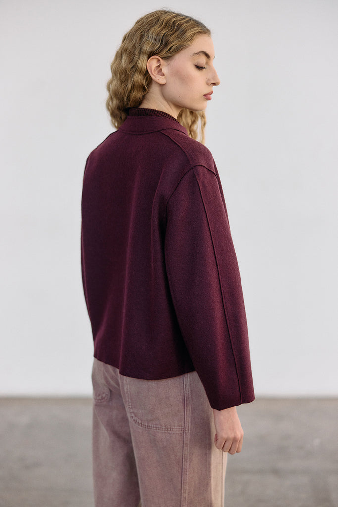 Chaqueta Felted Alpaca/Lana - Vino