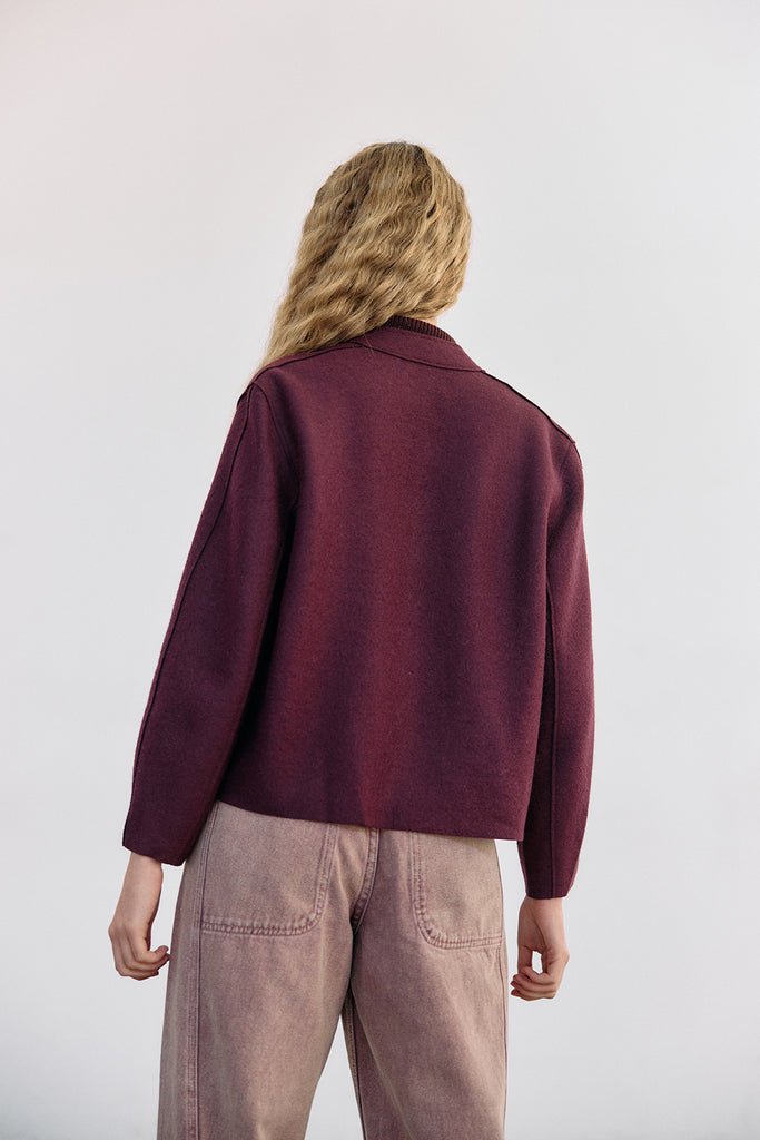 Chaqueta Felted Alpaca/Lana - Vino
