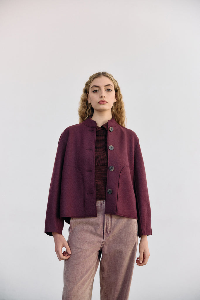 Chaqueta Felted Alpaca/Lana - Vino