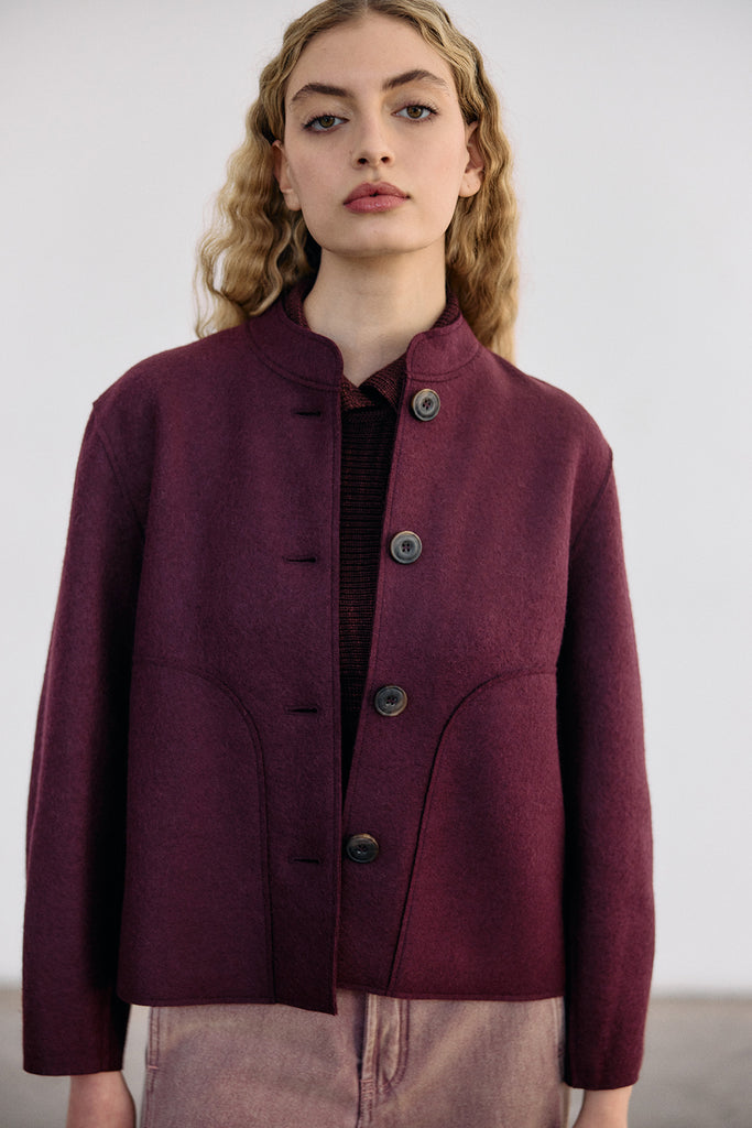 Chaqueta Felted Alpaca/Lana - Vino
