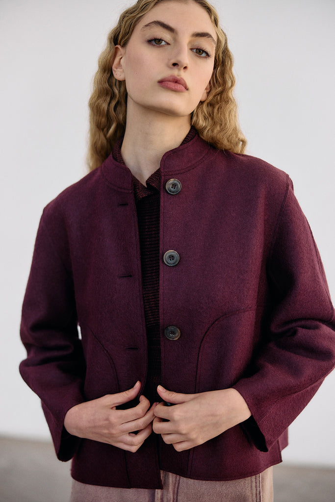 Chaqueta Felted Alpaca/Lana - Vino