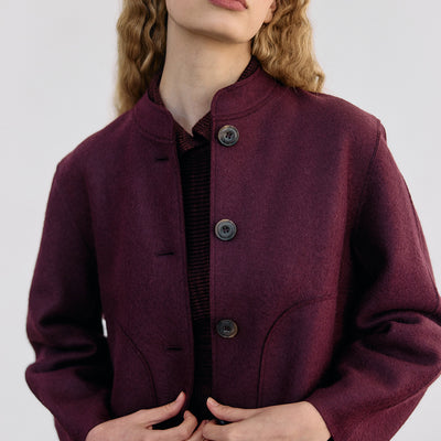 Chaqueta Felted Alpaca/Lana - Vino