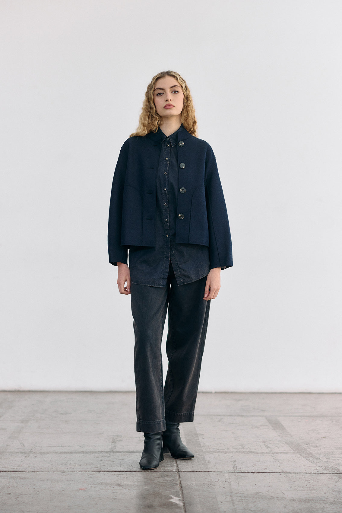 Felted Alpaca/Wool Jacket - Medianoche