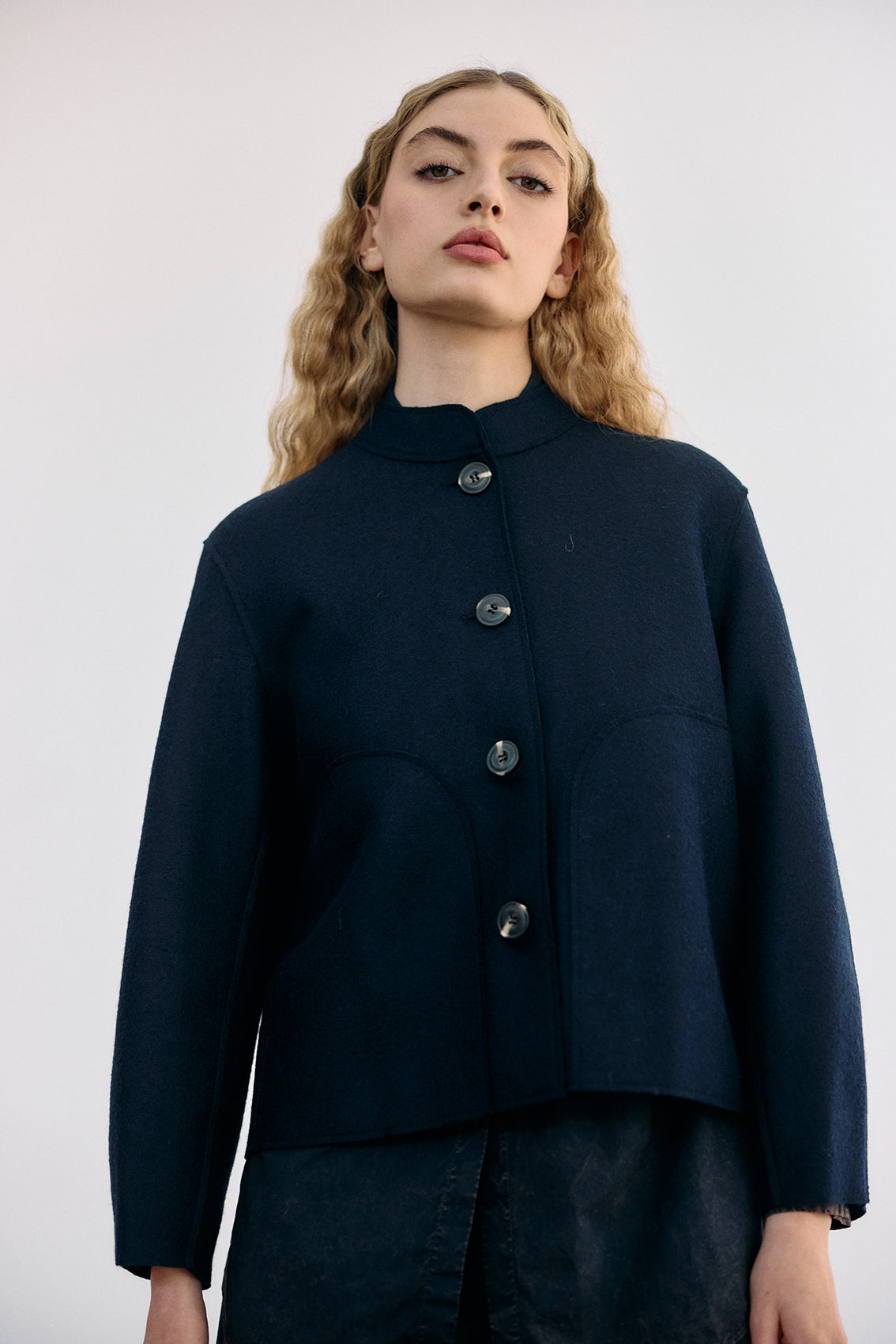 Felted Alpaca/Wool Jacket - Medianoche