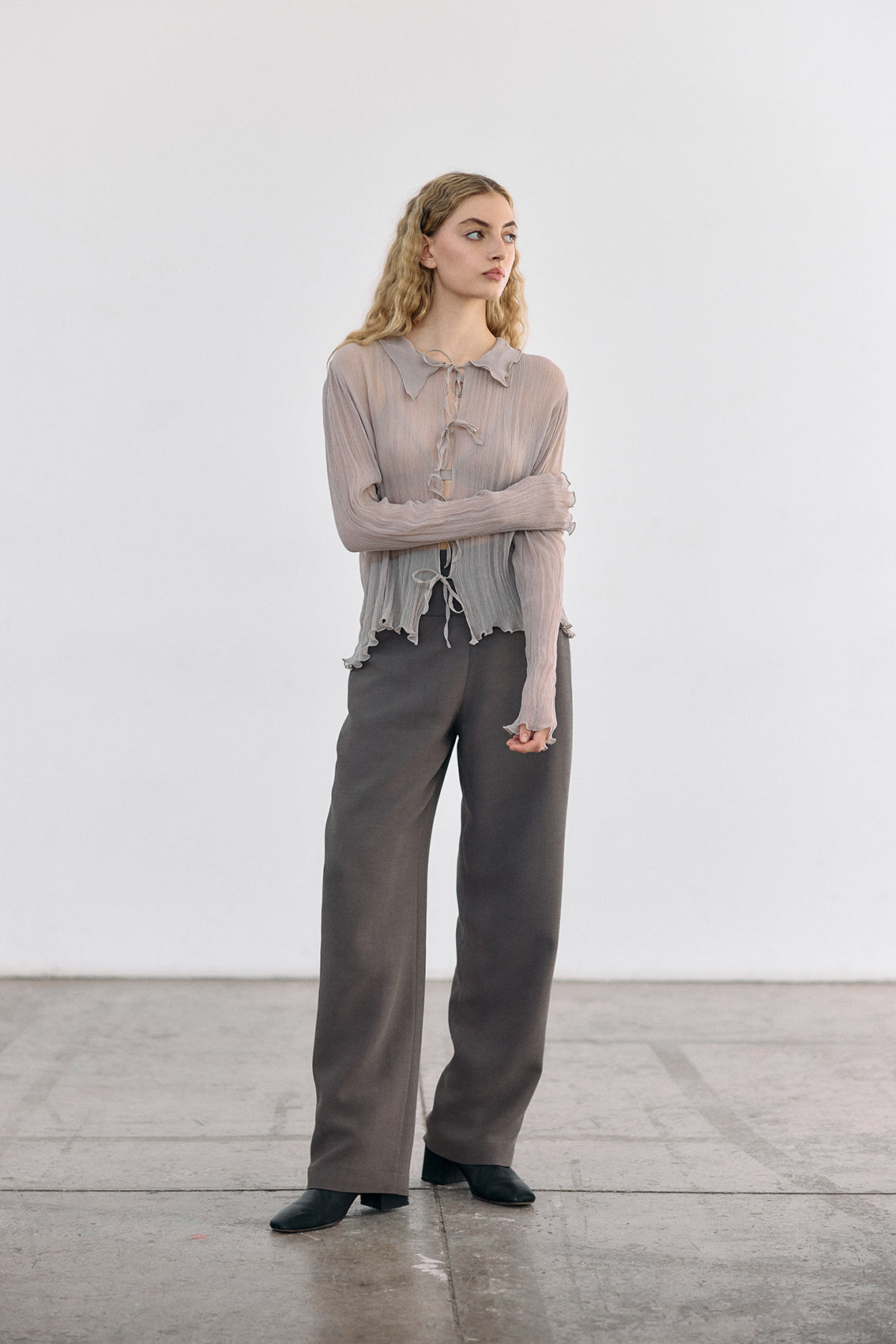 Sheer Silk Chiffon Blouse - Arena
