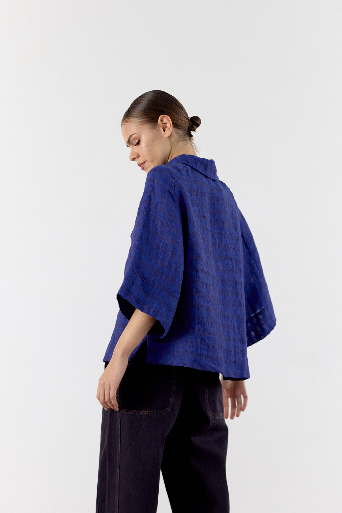 Gingham Linen Shirt - Ultramar