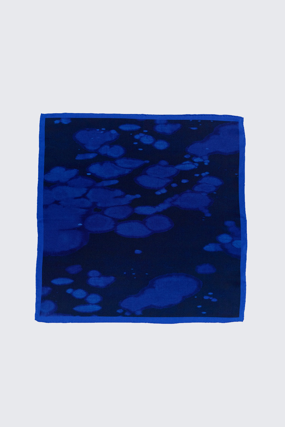 Small Silk Bleach Printed Scarf - Cobalto