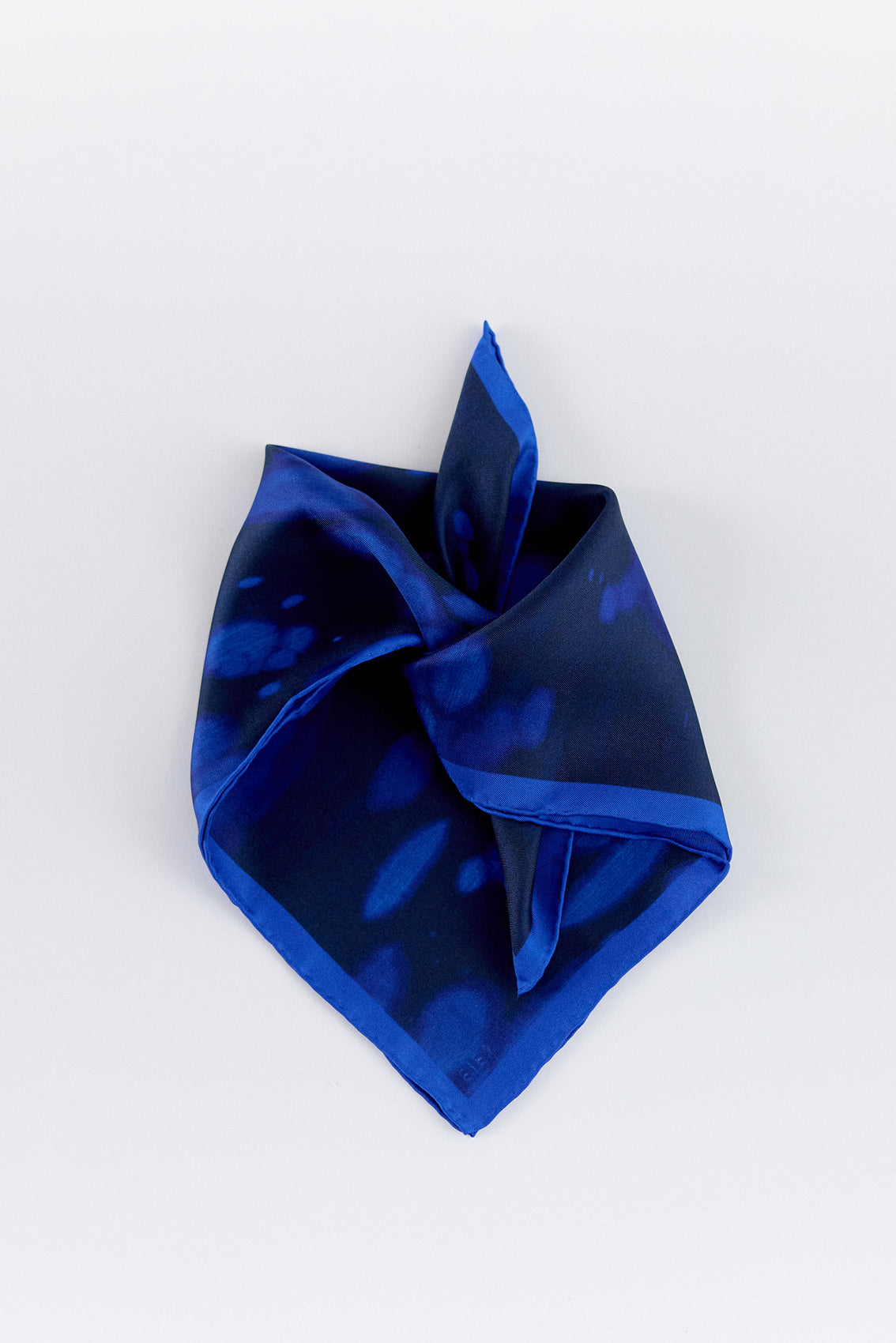 Small Silk Bleach Printed Scarf - Cobalto