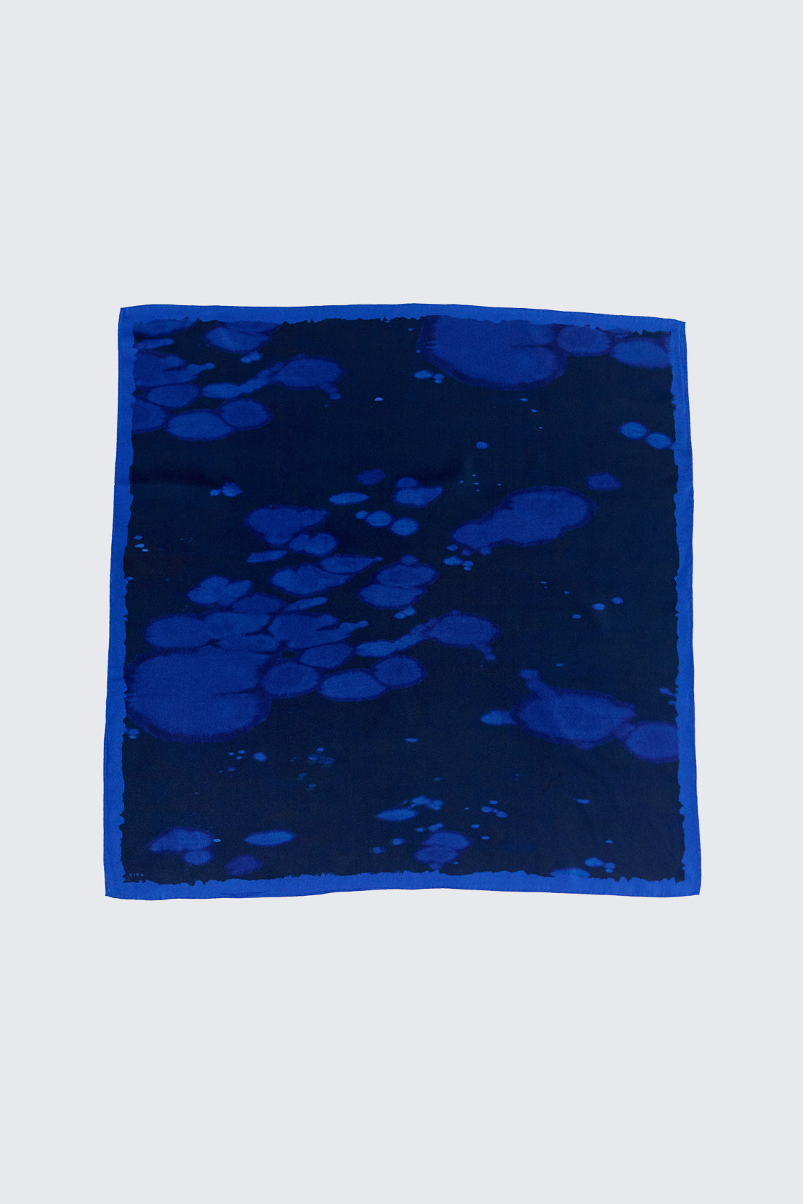 Medium Silk Bleach Printed Scarf - Cobalto
