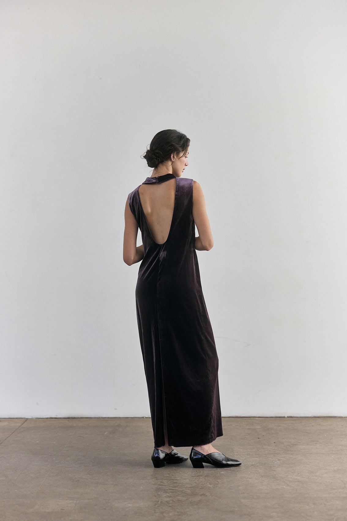 Vestido Largo Terciopelo - Berenjena