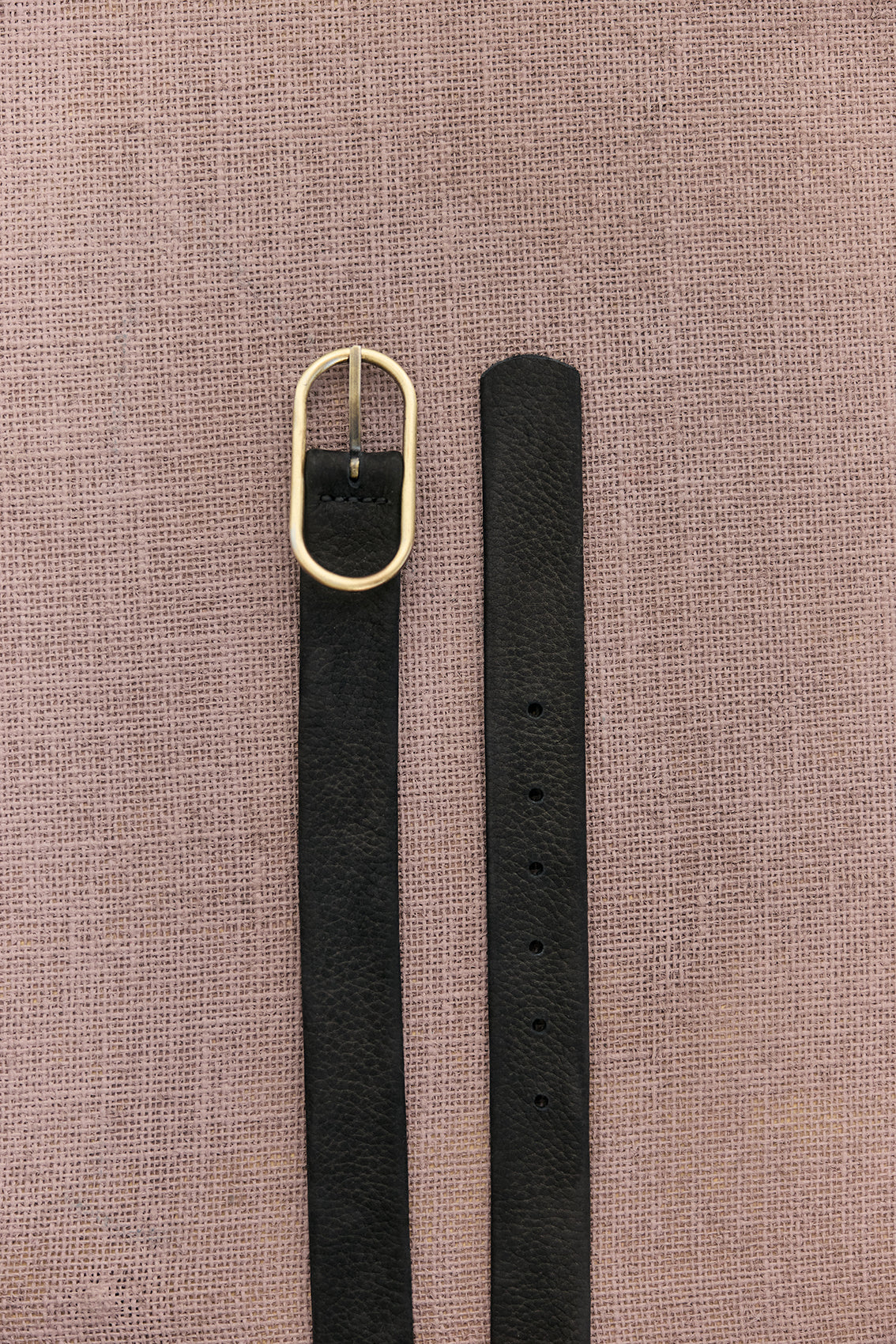 Thin Nubuck Leather Belt - Medianoche