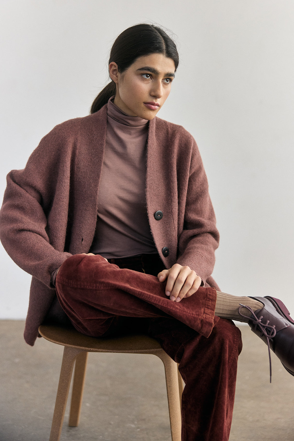 Cárdigan Alpaca Felted - Arcilla