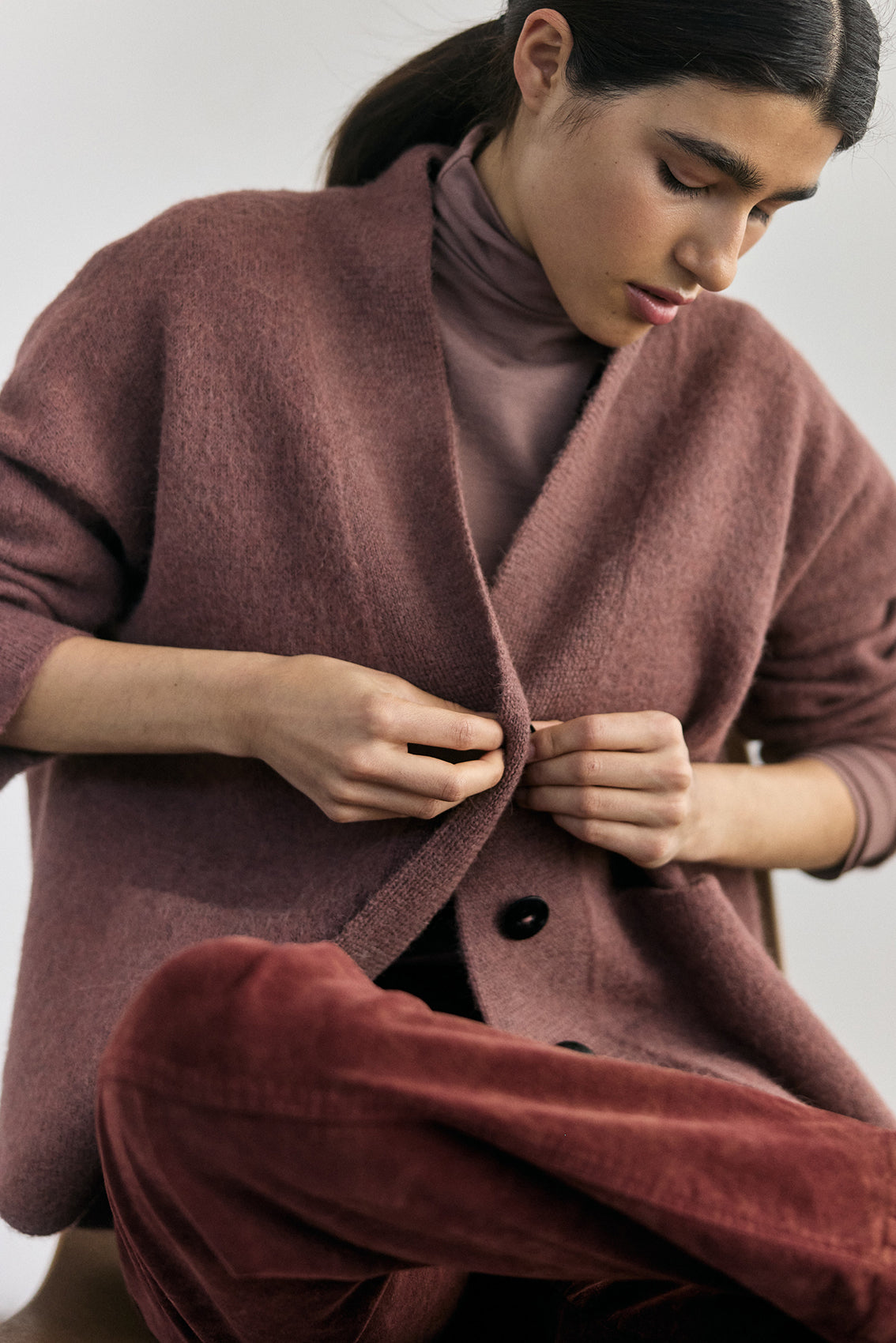 Cárdigan Alpaca Felted - Arcilla