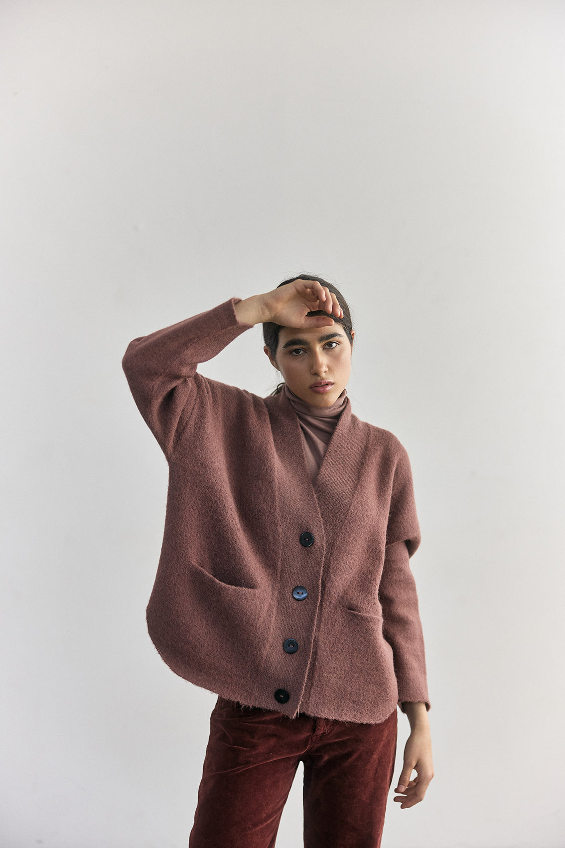 Cárdigan Alpaca Felted - Arcilla