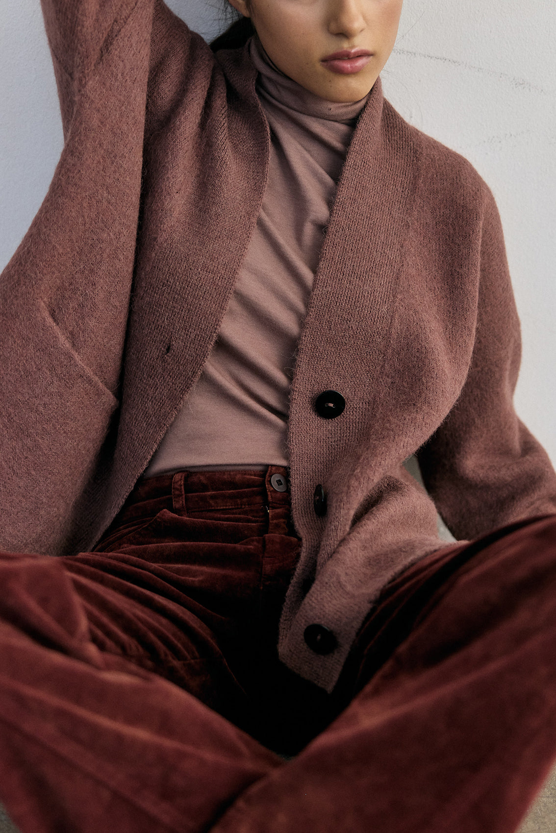 Cárdigan Felted Alpaca - Arcilla